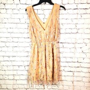 Southern Fried Chicks Rainbow Sequin Embellished Sleeveless Mini Dress Size S